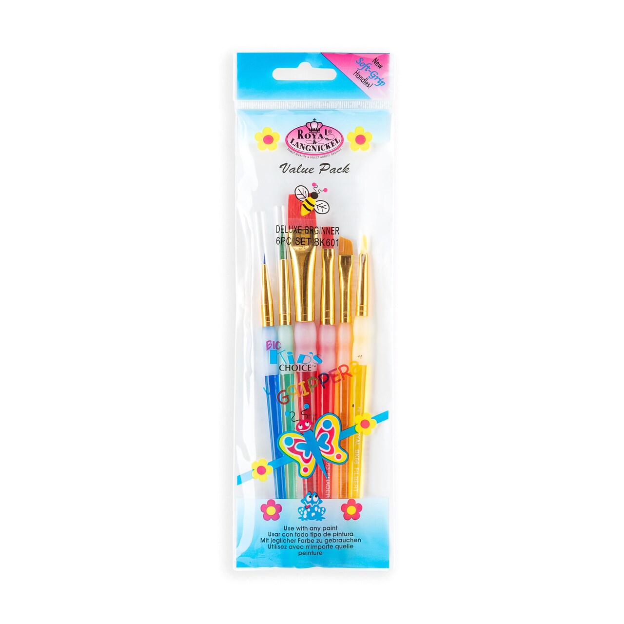 BK601 | Big Kid's Choice™ 6pc Lil' Grippers™ Beginner Brush Set